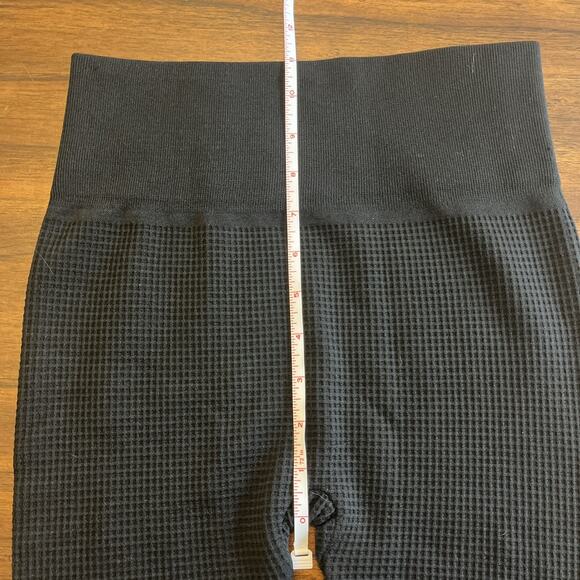 Muk Luk Black Waffle Knit Leggings Wmns Sz M/L Base Layer Wintercore Cabincore - Picture 5 of 8